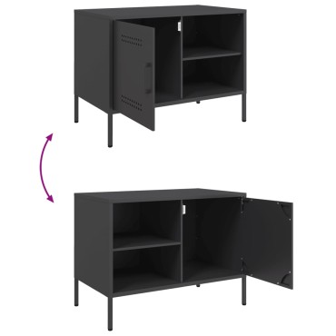 vidaXL Έπιπλα Τηλεόρασης 2 τεμ. Μαύρο 68x39x50,5cm από Χάλυβα
