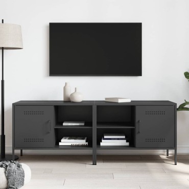 vidaXL Έπιπλα Τηλεόρασης 2 τεμ. Μαύρο 68x39x50,5cm από Χάλυβα