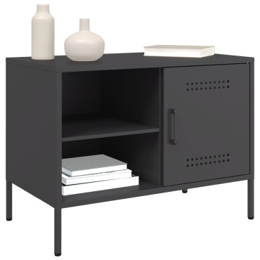 vidaXL Έπιπλα Τηλεόρασης 2 τεμ. Μαύρο 68x39x50,5cm από Χάλυβα
