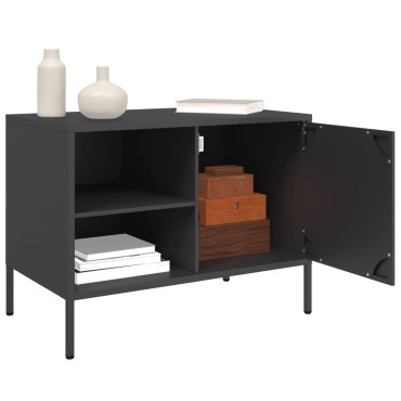 vidaXL Έπιπλα Τηλεόρασης 2 τεμ. Μαύρο 68x39x50,5cm από Χάλυβα