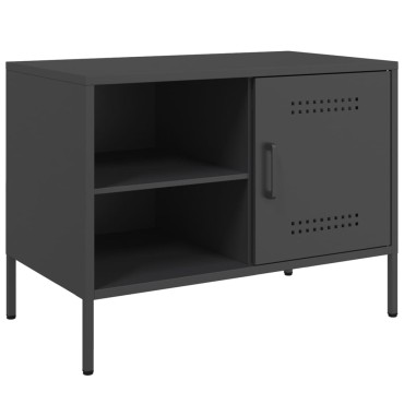 vidaXL Έπιπλα Τηλεόρασης 2 τεμ. Μαύρο 68x39x50,5cm από Χάλυβα