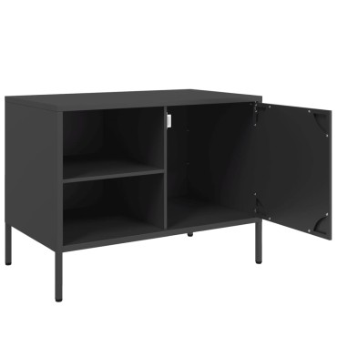 vidaXL Έπιπλα Τηλεόρασης 2 τεμ. Μαύρο 68x39x50,5cm από Χάλυβα