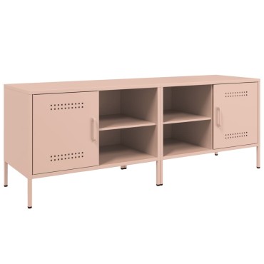 vidaXL Έπιπλα Τηλεόρασης 2 τεμ. Ροζ 68x39x50,5cm από Χάλυβα