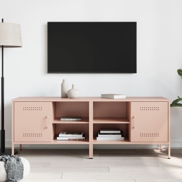 vidaXL Έπιπλα Τηλεόρασης 2 τεμ. Ροζ 68x39x50,5cm από Χάλυβα