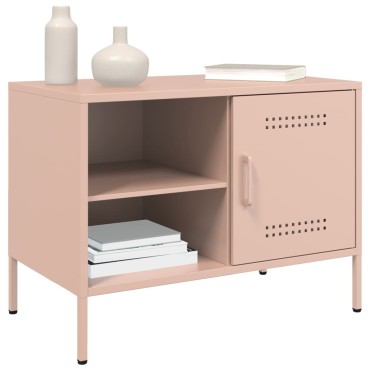 vidaXL Έπιπλα Τηλεόρασης 2 τεμ. Ροζ 68x39x50,5cm από Χάλυβα