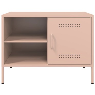 vidaXL Έπιπλα Τηλεόρασης 2 τεμ. Ροζ 68x39x50,5cm από Χάλυβα