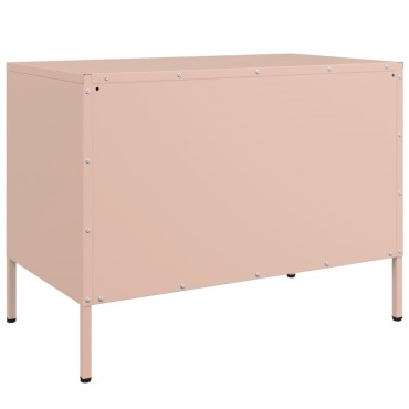vidaXL Έπιπλα Τηλεόρασης 2 τεμ. Ροζ 68x39x50,5cm από Χάλυβα