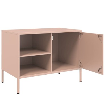 vidaXL Έπιπλα Τηλεόρασης 2 τεμ. Ροζ 68x39x50,5cm από Χάλυβα