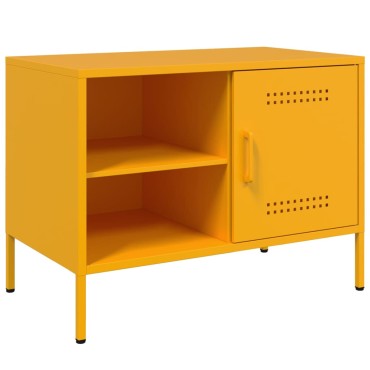 vidaXL Έπιπλο Τηλεόρασης Μουσταρδί Κίτρινο 68x39x50,5cm από Ατσάλι