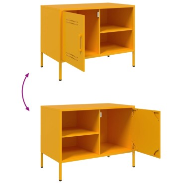 vidaXL Έπιπλο Τηλεόρασης Μουσταρδί Κίτρινο 68x39x50,5cm από Ατσάλι