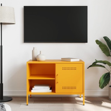 vidaXL Έπιπλο Τηλεόρασης Μουσταρδί Κίτρινο 68x39x50,5cm από Ατσάλι