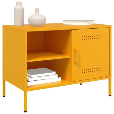 vidaXL Έπιπλο Τηλεόρασης Μουσταρδί Κίτρινο 68x39x50,5cm από Ατσάλι