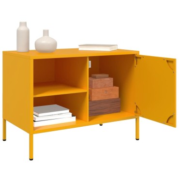vidaXL Έπιπλο Τηλεόρασης Μουσταρδί Κίτρινο 68x39x50,5cm από Ατσάλι