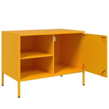 vidaXL Έπιπλο Τηλεόρασης Μουσταρδί Κίτρινο 68x39x50,5cm από Ατσάλι