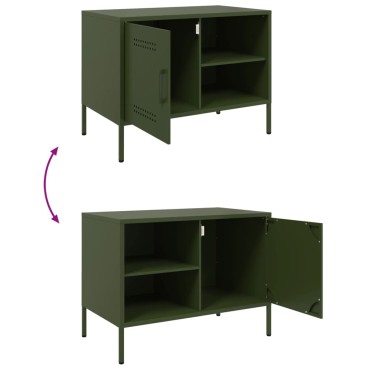 vidaXL Έπιπλο Τηλεόρασης Πράσινο Λαδί 68x39x50,5cm από Ατσάλι