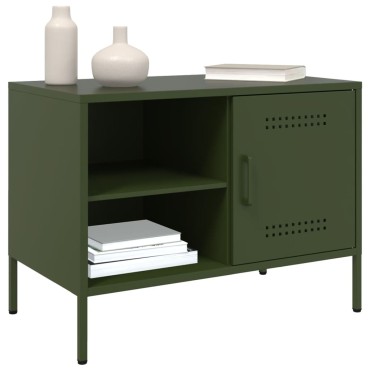 vidaXL Έπιπλο Τηλεόρασης Πράσινο Λαδί 68x39x50,5cm από Ατσάλι