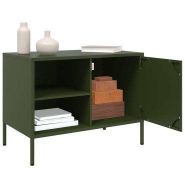 vidaXL Έπιπλο Τηλεόρασης Πράσινο Λαδί 68x39x50,5cm από Ατσάλι