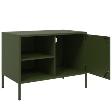 vidaXL Έπιπλο Τηλεόρασης Πράσινο Λαδί 68x39x50,5cm από Ατσάλι