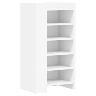vidaXL Παπουτσοθήκη Λευκή 52x37,5x100cm από Επεξεργασμένο Ξύλο