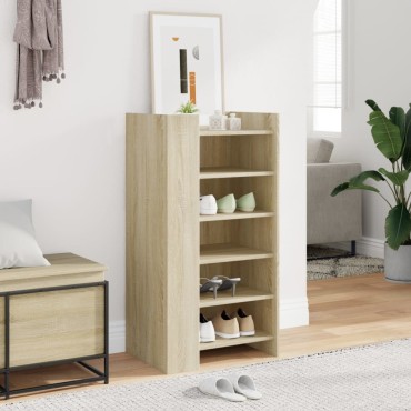 vidaXL Παπουτσοθήκη Sonoma Δρυς 52x37,5x100cm από Επεξεργασμένο Ξύλο