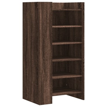 vidaXL Παπουτσοθήκη Καπνιστή Δρυς 52x37,5x100cm Επεξεργασμένο Ξύλο