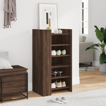 vidaXL Παπουτσοθήκη Καπνιστή Δρυς 52x37,5x100cm Επεξεργασμένο Ξύλο
