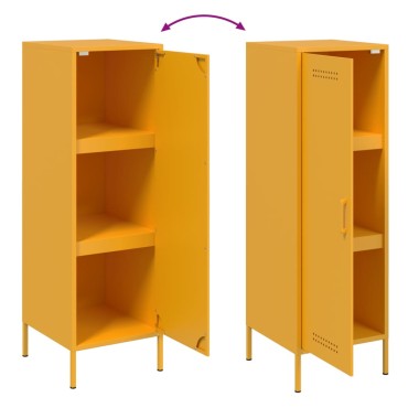 vidaXL Ντουλάπι Μουσταρδί 36x39x113cm από Ατσάλι 1 τεμ.