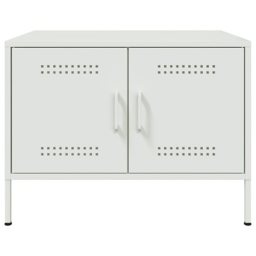 vidaXL Τραπεζάκι Σαλονιού Λευκό 68x50x50,5cm από Ατσάλι 1 τεμ.