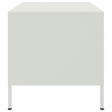 vidaXL Τραπεζάκι Σαλονιού Λευκό 68x50x50,5cm από Ατσάλι 1 τεμ.