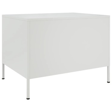 vidaXL Τραπεζάκι Σαλονιού Λευκό 68x50x50,5cm από Ατσάλι 1 τεμ.