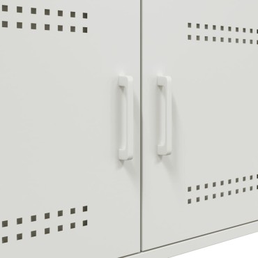 vidaXL Τραπεζάκι Σαλονιού Λευκό 68x50x50,5cm από Ατσάλι 1 τεμ.