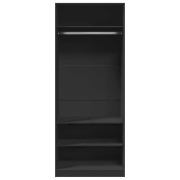 vidaXL Ντουλάπα Μαύρη 80x50x200cm από Επεξεργασμένο Ξύλο 1 τεμ.