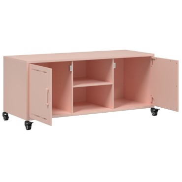vidaXL Έπιπλο Τηλεόρασης Ροζ 100,5x39x43,5cm Ατσάλι