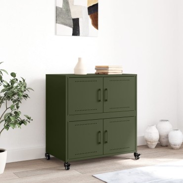 vidaXL Ντουλάπι Πράσινο Λαδί 68x39x72cm από Ατσάλι 1 τεμ.