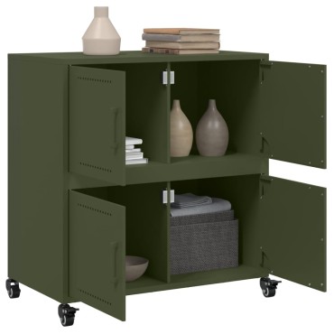 vidaXL Ντουλάπι Πράσινο Λαδί 68x39x72cm από Ατσάλι 1 τεμ.