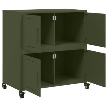 vidaXL Ντουλάπι Πράσινο Λαδί 68x39x72cm από Ατσάλι 1 τεμ.