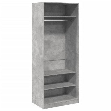 vidaXL Ντουλάπα Γκρι του Σκυροδέματος 80x50x200cm Επεξεργασμένο Ξύλο 1 τεμ.