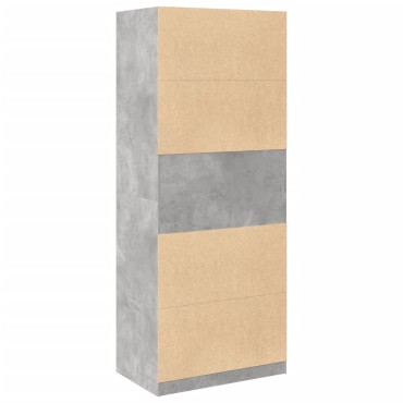 vidaXL Ντουλάπα Γκρι του Σκυροδέματος 80x50x200cm Επεξεργασμένο Ξύλο 1 τεμ.