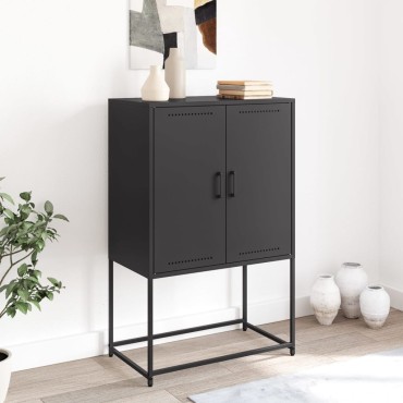 vidaXL Μπουφές Μαύρος 68,5x38,5x107cm Ατσάλινος 1 τεμ.