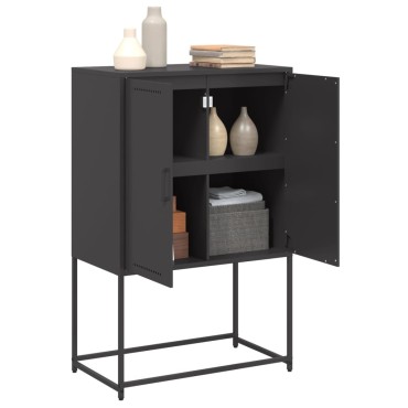 vidaXL Μπουφές Μαύρος 68,5x38,5x107cm Ατσάλινος 1 τεμ.