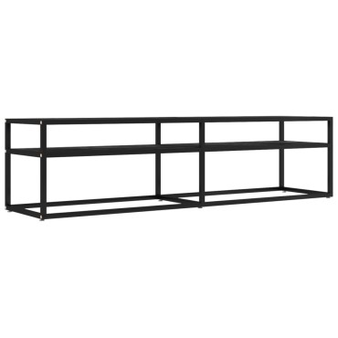 vidaXL Έπιπλο Τηλεόρασης Μαύρο Όψη Μαρμάρου 160x40x40,5cm Ψημένο Γυαλί