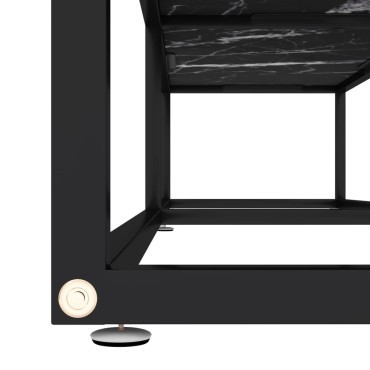 vidaXL Έπιπλο Τηλεόρασης Μαύρο Όψη Μαρμάρου 160x40x40,5cm Ψημένο Γυαλί