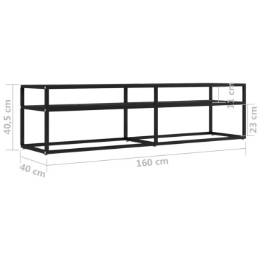 vidaXL Έπιπλο Τηλεόρασης Μαύρο Όψη Μαρμάρου 160x40x40,5cm Ψημένο Γυαλί