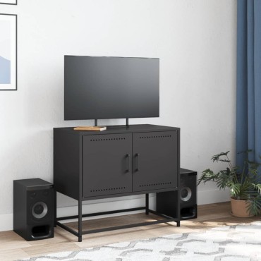 vidaXL Έπιπλο Τηλεόρασης Μαύρο 68,5x39x60,5cm Ατσάλινο