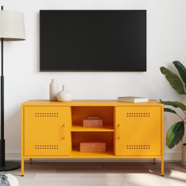 vidaXL Έπιπλο Τηλεόρασης Μουσταρδί Κίτρινο 100,5x39x50,5cm από Ατσάλι