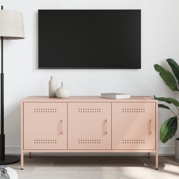 vidaXL Έπιπλο Τηλεόρασης Ροζ 100,5x39x50,5cm από Ατσάλι
