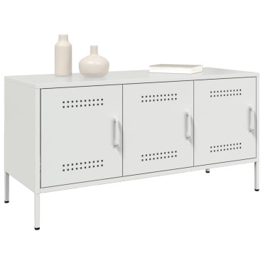 vidaXL Έπιπλο Τηλεόρασης Λευκό 100,5x39x50,5cm από Ατσάλι