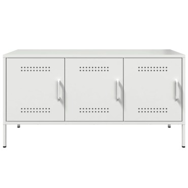 vidaXL Έπιπλο Τηλεόρασης Λευκό 100,5x39x50,5cm από Ατσάλι