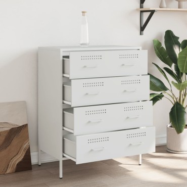 vidaXL Μπουφές Λευκός 68x39x89cm από Ατσάλι 1 τεμ.