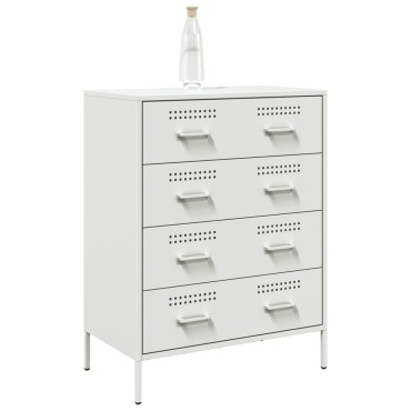 vidaXL Μπουφές Λευκός 68x39x89cm από Ατσάλι 1 τεμ.
